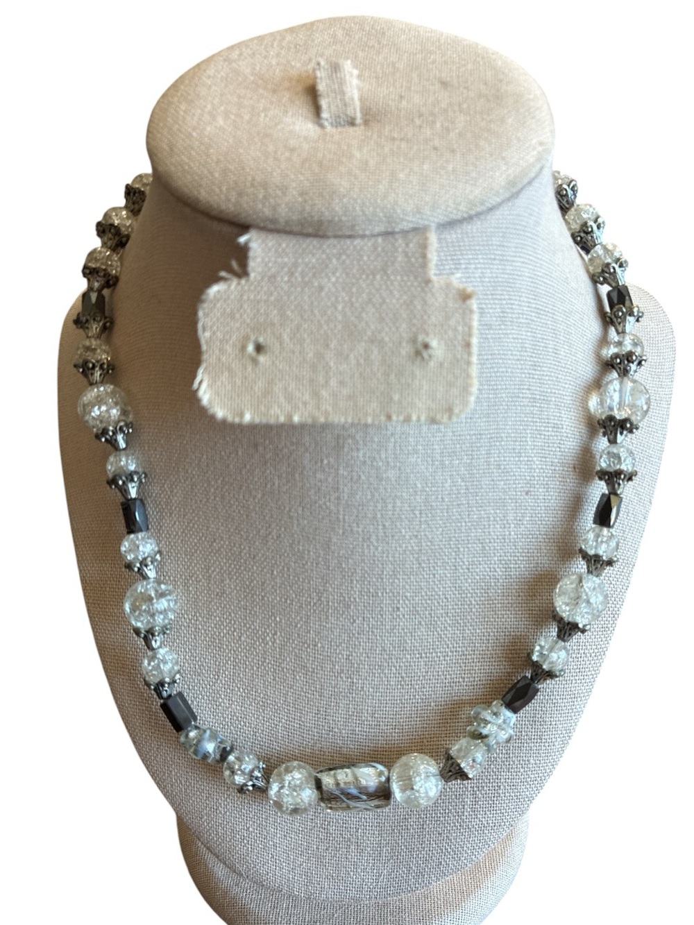 Crystal and Hematite Bead Necklace